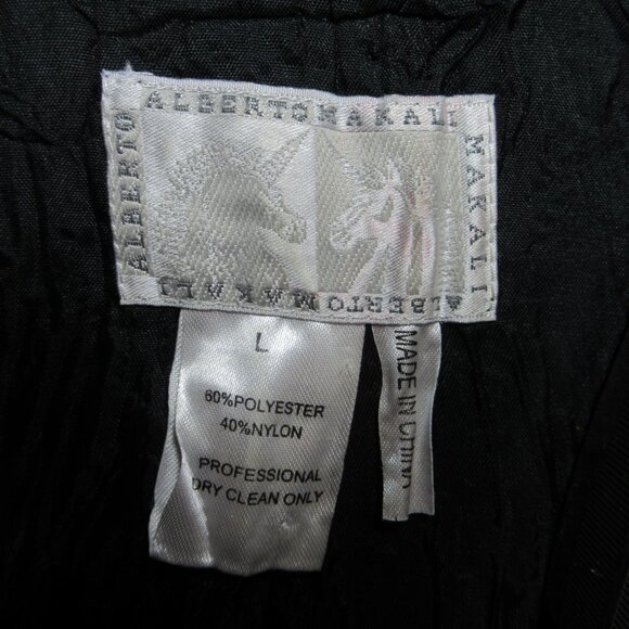 ALBERTO MAKALI Vintage Top Jacket Blouse Ruffles Crinkle 90s Unicorn Label Large - Picture 2 of 14